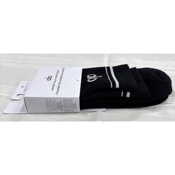 3 Pair ALO Yoga Unisex Half-Crew Socks Black Size Medium NWT FREE SHIPPING - Picture 7 of 7